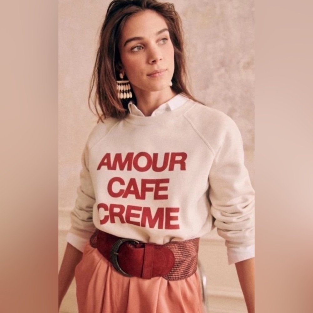 Sezane Amour Cafe Creme Sweatshirt